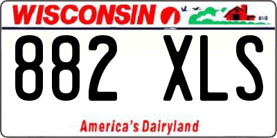 WI license plate 882XLS