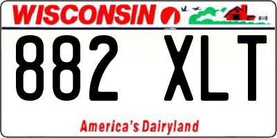 WI license plate 882XLT