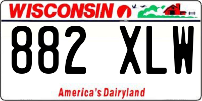 WI license plate 882XLW
