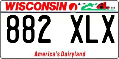 WI license plate 882XLX