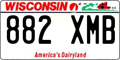 WI license plate 882XMB