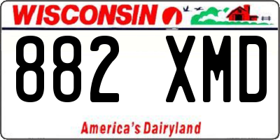 WI license plate 882XMD