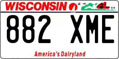 WI license plate 882XME
