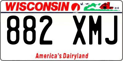 WI license plate 882XMJ