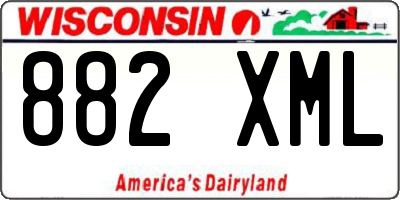 WI license plate 882XML