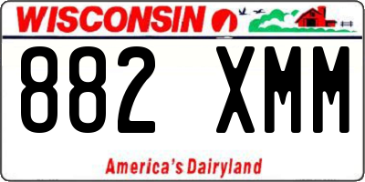 WI license plate 882XMM