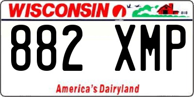 WI license plate 882XMP