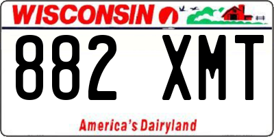 WI license plate 882XMT