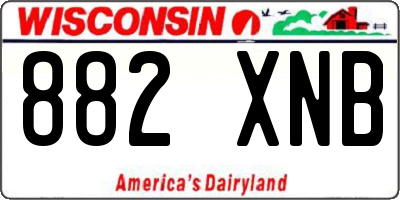 WI license plate 882XNB