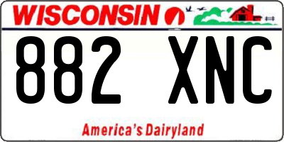 WI license plate 882XNC