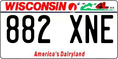 WI license plate 882XNE