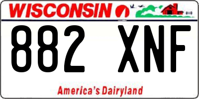 WI license plate 882XNF