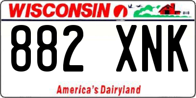 WI license plate 882XNK