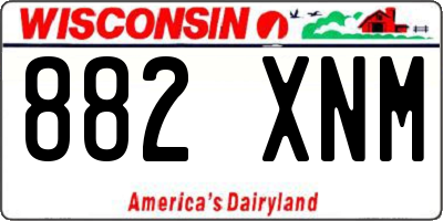 WI license plate 882XNM