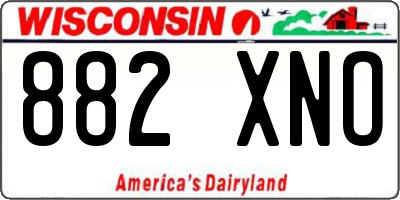 WI license plate 882XNO