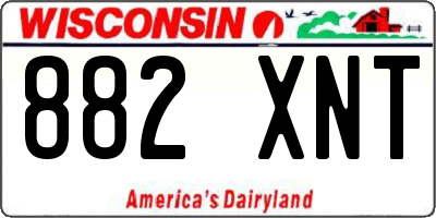 WI license plate 882XNT