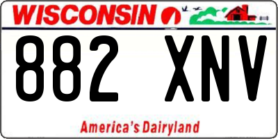 WI license plate 882XNV