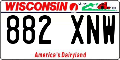 WI license plate 882XNW