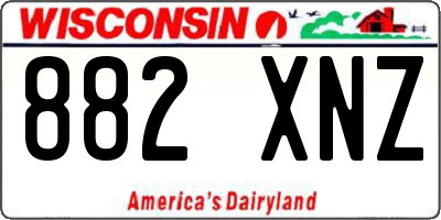 WI license plate 882XNZ
