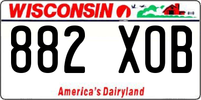 WI license plate 882XOB