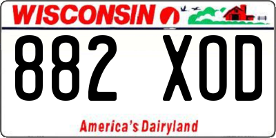 WI license plate 882XOD