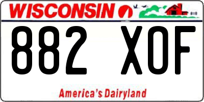 WI license plate 882XOF