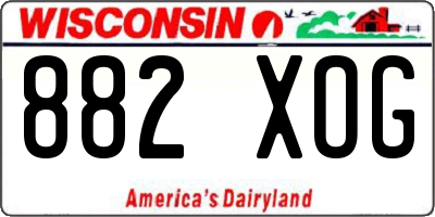 WI license plate 882XOG