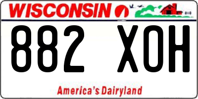 WI license plate 882XOH
