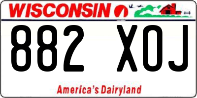 WI license plate 882XOJ