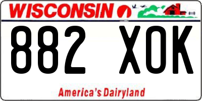 WI license plate 882XOK