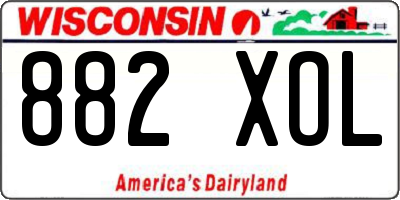 WI license plate 882XOL