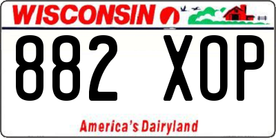 WI license plate 882XOP