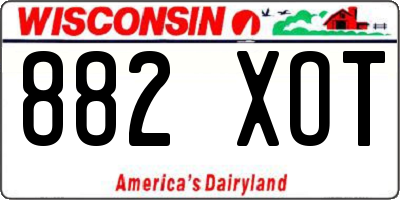 WI license plate 882XOT