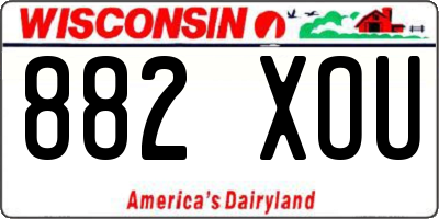 WI license plate 882XOU