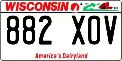 WI license plate 882XOV