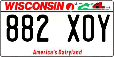 WI license plate 882XOY