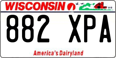 WI license plate 882XPA