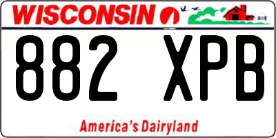 WI license plate 882XPB