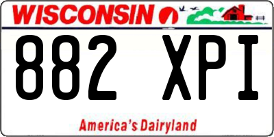 WI license plate 882XPI