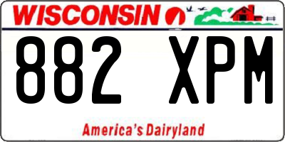 WI license plate 882XPM