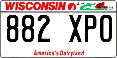 WI license plate 882XPO
