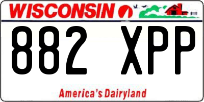 WI license plate 882XPP