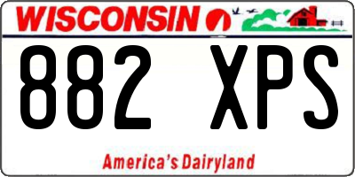 WI license plate 882XPS