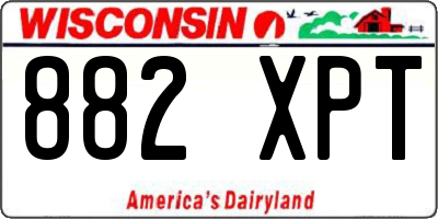WI license plate 882XPT