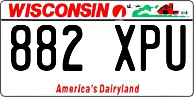 WI license plate 882XPU