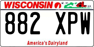 WI license plate 882XPW