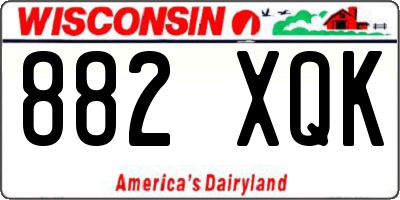 WI license plate 882XQK