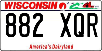 WI license plate 882XQR