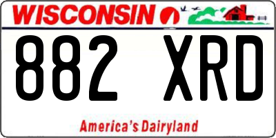 WI license plate 882XRD