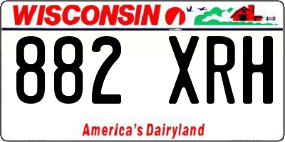 WI license plate 882XRH